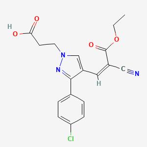 3-[3-(4-chlorophenyl)-4-[(Z)-2-cyano-3-ethoxy-3-oxoprop-1-enyl]pyrazol-1-yl]propanoic acid