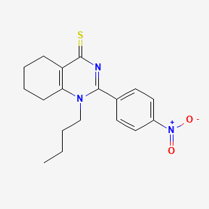 molecular formula C18H21N3O2S B2424203 1-Butyl-2-(4-nitrophenyl)-5,6,7,8-tetrahydroquinazoline-4-thione CAS No. 462069-10-9