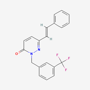 molecular formula C20H15F3N2O B2424208 6-Styryl-2-(3-(trifluoromethyl)benzyl)-3(2H)-pyridazinone CAS No. 306980-08-5