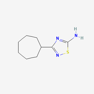 molecular formula C9H15N3S B2424210 3-环庚基-1,2,4-噻二唑-5-胺 CAS No. 1487789-39-8