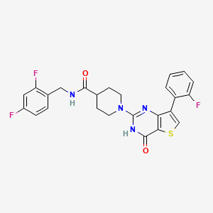 molecular formula C25H21F3N4O2S B2424217 N-(2,4-difluorobenzyl)-1-[7-(2-fluorophenyl)-4-oxo-3,4-dihydrothieno[3,2-d]pyrimidin-2-yl]piperidine-4-carboxamide CAS No. 1243078-73-0