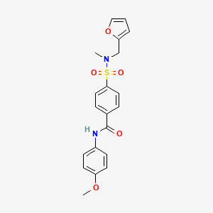molecular formula C20H20N2O5S B2424222 4-[呋喃-2-基甲基(甲基)磺酰胺基]-N-(4-甲氧基苯基)苯甲酰胺 CAS No. 941996-46-9