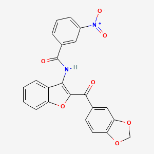 molecular formula C23H14N2O7 B2424223 N-[2-(2H-1,3-苯并二氧杂环-5-羰基)-1-苯并呋喃-3-基]-3-硝基苯甲酰胺 CAS No. 886180-15-0