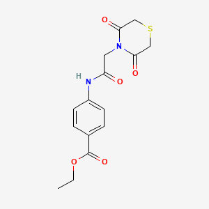 molecular formula C15H16N2O5S B2424227 Ethyl 4-[[2-(3,5-dioxothiomorpholin-4-yl)acetyl]amino]benzoate CAS No. 868215-01-4