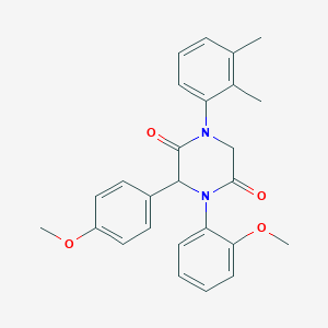 1-(2,3-Dimethylphenyl)-4-(2-methoxyphenyl)-3-(4-methoxyphenyl)-2,5-piperazinedione