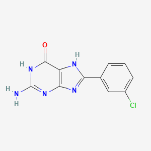 molecular formula C11H8ClN5O B2424237 2-amino-8-(3-chlorophenyl)-6,9-dihydro-1H-purin-6-one CAS No. 857524-98-2