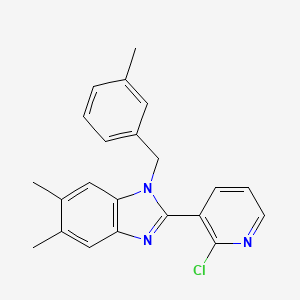 molecular formula C22H20ClN3 B2424240 2-(2-chloro-3-pyridinyl)-5,6-dimethyl-1-(3-methylbenzyl)-1H-1,3-benzimidazole CAS No. 344278-88-2