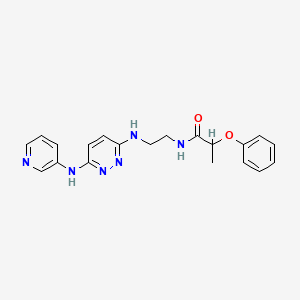 molecular formula C20H22N6O2 B2424254 2-苯氧基-N-(2-((6-(吡啶-3-氨基)嘧啶-3-基)氨基)乙基)丙酰胺 CAS No. 1049413-20-8