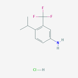 molecular formula C10H13ClF3N B2424256 4-丙-2-基-3-(三氟甲基)苯胺；盐酸盐 CAS No. 2287310-22-7