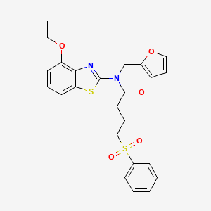 N-(4-ethoxybenzo[d]thiazol-2-yl)-N-(furan-2-ylmethyl)-4-(phenylsulfonyl)butanamide