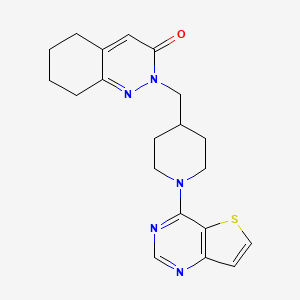 molecular formula C20H23N5OS B2424262 2-[(1-{Thieno[3,2-d]pyrimidin-4-yl}piperidin-4-yl)methyl]-2,3,5,6,7,8-hexahydrocinnolin-3-one CAS No. 2097860-23-4