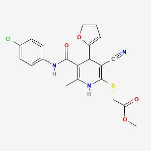Methyl ({5-[(4-chlorophenyl)carbamoyl]-3-cyano-4-(furan-2-yl)-6-methyl-1,4-dihydropyridin-2-yl}sulfanyl)acetate