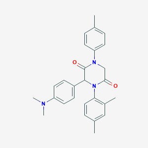 3-[4-(Dimethylamino)phenyl]-4-(2,4-dimethylphenyl)-1-(4-methylphenyl)-2,5-piperazinedione