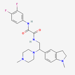 molecular formula C24H29F2N5O2 B2424271 N1-(3,4-difluorophenyl)-N2-(2-(1-methylindolin-5-yl)-2-(4-methylpiperazin-1-yl)ethyl)oxalamide CAS No. 921925-12-4