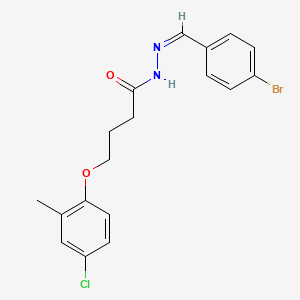 (Z)-N'-(4-bromobenzylidene)-4-(4-chloro-2-methylphenoxy)butanehydrazide