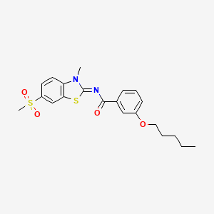molecular formula C21H24N2O4S2 B2424277 (Z)-N-(3-methyl-6-(methylsulfonyl)benzo[d]thiazol-2(3H)-ylidene)-3-(pentyloxy)benzamide CAS No. 683247-53-2