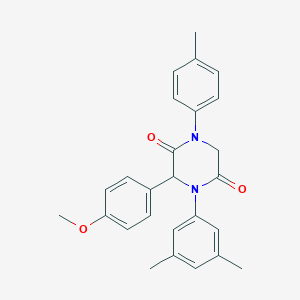 4-(3,5-Dimethylphenyl)-3-(4-methoxyphenyl)-1-(4-methylphenyl)-2,5-piperazinedione