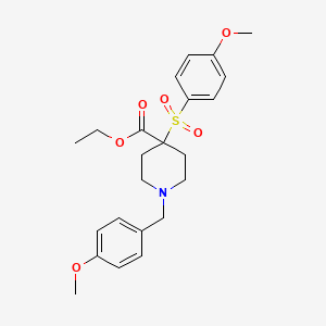 molecular formula C23H29NO6S B2424285 1-(4-甲氧基苄基)-4-[(4-甲氧基苯基)磺酰基]-4-哌啶甲酸乙酯 CAS No. 212771-00-1
