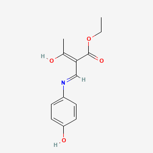 molecular formula C13H15NO4 B2424286 Ethyl 2-acetyl-3-((4-hydroxyphenyl)amino)prop-2-enoate CAS No. 1025294-19-2