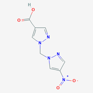 molecular formula C8H7N5O4 B2424289 1-[(4-nitro-1H-pyrazol-1-yl)methyl]-1H-pyrazole-4-carboxylic acid CAS No. 1006441-58-2