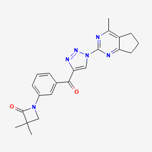 molecular formula C22H22N6O2 B2424293 3,3-二甲基-1-(3-{[1-(4-甲基-6,7-二氢-5H-环戊[d]嘧啶-2-基)-1H-1,2,3-三唑-4-基]羰基}苯基)-2-氮杂环丁酮 CAS No. 860785-47-3