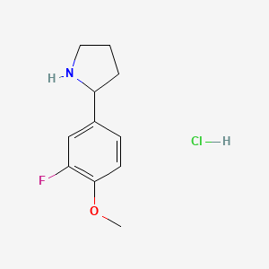molecular formula C11H15ClFNO B2424294 2-(3-Fluoro-4-methoxyphenyl)pyrrolidine hydrochloride CAS No. 1955498-22-2