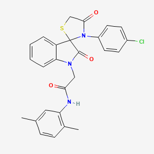 molecular formula C26H22ClN3O3S B2424295 2-(3'-(4-chlorophenyl)-2,4'-dioxospiro[indoline-3,2'-thiazolidin]-1-yl)-N-(2,5-dimethylphenyl)acetamide CAS No. 894555-61-4