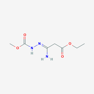 molecular formula C7H13N3O4 B2424296 3-亚氨基-3-[(甲氧羰基)氨基]氨基丙酸乙酯 CAS No. 338791-53-0
