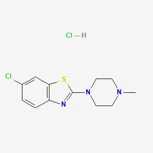 molecular formula C12H15Cl2N3S B2424298 6-Chloro-2-(4-methylpiperazin-1-yl)benzo[d]thiazole hydrochloride CAS No. 1217025-88-1