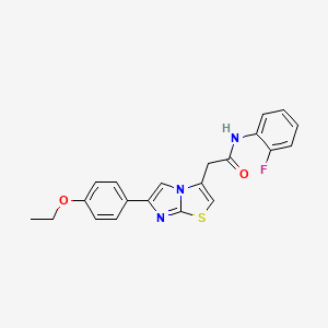 2-(6-(4-ethoxyphenyl)imidazo[2,1-b]thiazol-3-yl)-N-(2-fluorophenyl)acetamide