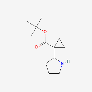 molecular formula C12H21NO2 B2424302 Tert-butyl 1-pyrrolidin-2-ylcyclopropane-1-carboxylate CAS No. 2287299-85-6