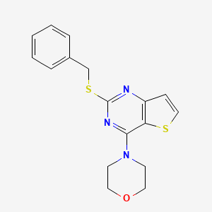 molecular formula C17H17N3OS2 B2424310 2-(Benzylsulfanyl)-4-morpholinothieno[3,2-d]pyrimidine CAS No. 478067-42-4