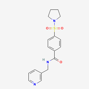 molecular formula C17H19N3O3S B2424317 N-(吡啶-3-基甲基)-4-吡咯烷-1-基磺酰基苯甲酰胺 CAS No. 898657-02-8