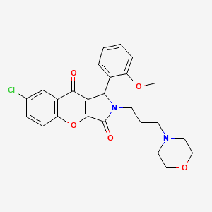 molecular formula C25H25ClN2O5 B2424321 7-氯-1-(2-甲氧基苯基)-2-(3-吗啉基丙基)-1,2-二氢色烯并[2,3-c]吡咯-3,9-二酮 CAS No. 893344-88-2