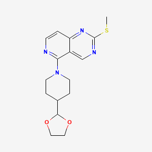 molecular formula C16H20N4O2S B2424325 4-(1,3-Dioxolan-2-yl)-1-[2-(methylsulfanyl)pyrido[4,3-d]pyrimidin-5-yl]piperidine CAS No. 2094543-06-1