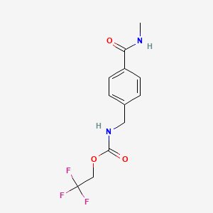 molecular formula C12H13F3N2O3 B2424330 2,2,2-三氟乙基N-{4-[(甲基氨基)羰基]苄基}氨基甲酸酯 CAS No. 860649-86-1