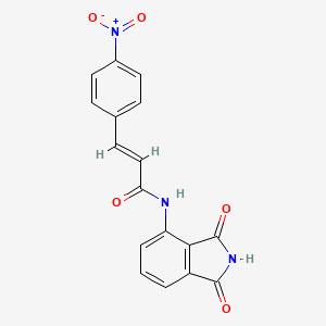 molecular formula C17H11N3O5 B2424334 (E)-N-(1,3-二氧代异吲哚啉-4-基)-3-(4-硝基苯基)丙烯酰胺 CAS No. 476317-15-4