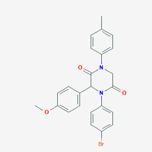 4-(4-Bromophenyl)-3-(4-methoxyphenyl)-1-(4-methylphenyl)-2,5-piperazinedione