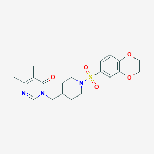 B2424358 3-{[1-(2,3-Dihydro-1,4-benzodioxine-6-sulfonyl)piperidin-4-yl]methyl}-5,6-dimethyl-3,4-dihydropyrimidin-4-one CAS No. 2201472-23-1