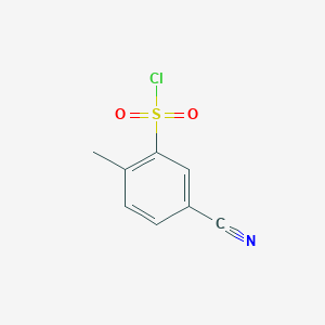 molecular formula C8H6ClNO2S B2424360 5-Cyano-2-methylbenzene-1-sulfonyl chloride CAS No. 372198-49-7