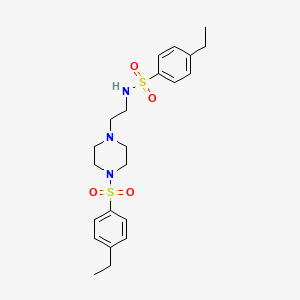 molecular formula C22H31N3O4S2 B2424373 4-ethyl-N-[2-[4-(4-ethylphenyl)sulfonylpiperazin-1-yl]ethyl]benzenesulfonamide CAS No. 691381-29-0