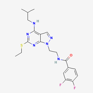 molecular formula C20H24F2N6OS B2424375 N-(2-(6-(ethylthio)-4-(isobutylamino)-1H-pyrazolo[3,4-d]pyrimidin-1-yl)ethyl)-3,4-difluorobenzamide CAS No. 941986-13-6