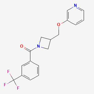 molecular formula C17H15F3N2O2 B2424385 [3-(Pyridin-3-yloxymethyl)azetidin-1-yl]-[3-(trifluoromethyl)phenyl]methanone CAS No. 2380068-74-4