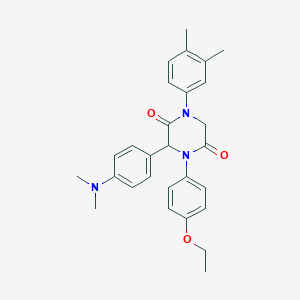 molecular formula C28H31N3O3 B242439 3-[4-(Dimethylamino)phenyl]-1-(3,4-dimethylphenyl)-4-(4-ethoxyphenyl)-2,5-piperazinedione 