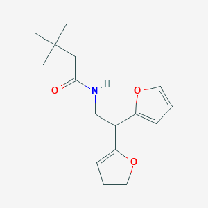 N-[2,2-bis(furan-2-yl)ethyl]-3,3-dimethylbutanamide