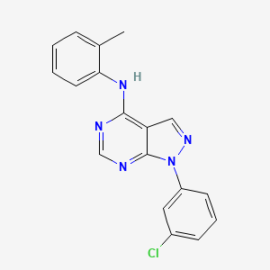 molecular formula C18H14ClN5 B2424392 1-(3-chlorophenyl)-N-(2-methylphenyl)-1H-pyrazolo[3,4-d]pyrimidin-4-amine CAS No. 890945-98-9