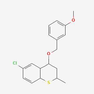 molecular formula C18H21ClO2S B2424397 6-氯-2-甲基-3,4,4a,8a-四氢-2H-硫杂色满-4-基3-甲氧基苄基醚 CAS No. 1005082-26-7