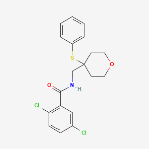 2,5-dichloro-N-((4-(phenylthio)tetrahydro-2H-pyran-4-yl)methyl)benzamide