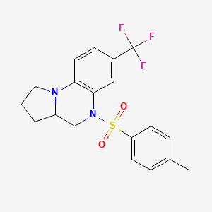 molecular formula C19H19F3N2O2S B2424428 5-[(4-Methylphenyl)sulfonyl]-7-(trifluoromethyl)-1,2,3,3a,4,5-hexahydropyrrolo[1,2-a]quinoxaline CAS No. 861206-81-7