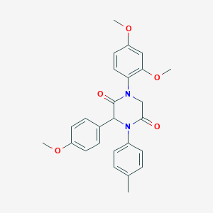 1-(2,4-Dimethoxyphenyl)-3-(4-methoxyphenyl)-4-(4-methylphenyl)-2,5-piperazinedione